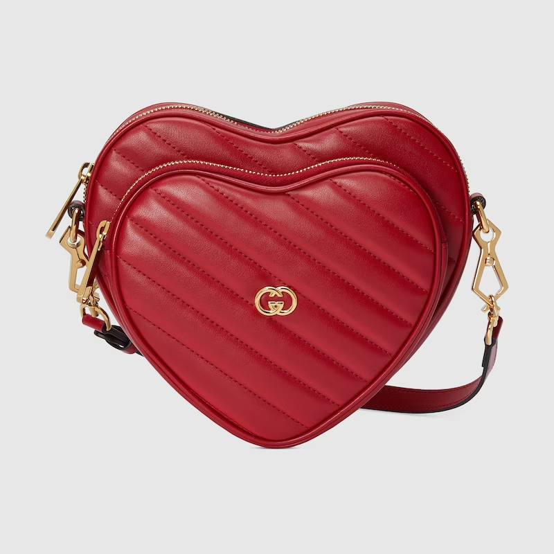 INTERLOCKING G MINI HEART SHOULDER BAG